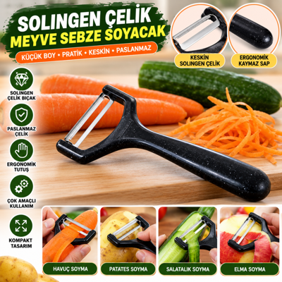 Çelik Küçük Boy Meyve Sebze Soyacak – Keskin Paslanmaz Soyucu Aparat