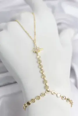 Gold Renk Pirinç Kutup Yıldızı Zirkon Taşlı Şahmeran