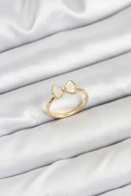 Pirinç Gold Renk Fiyonk Model Kadın Yüzük