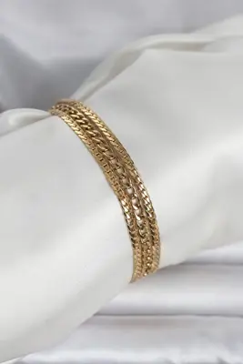 316L Çelik Gold Renk 3'lü Kadın Bileklik