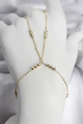 316L Çelik Top Zincirli Gold Renk Kadın Şahmeran