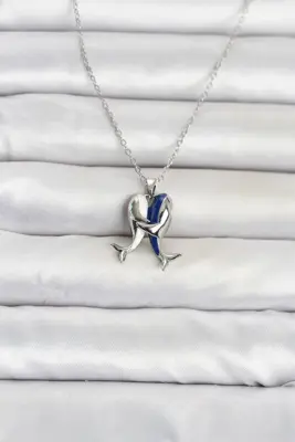 316L Çelik Zincir Gümüş Renk Dolphin Model Kadın Kolye